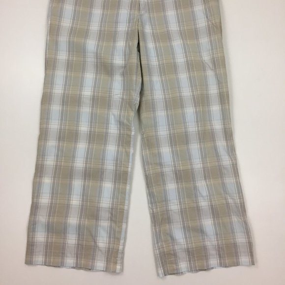 BUGATCHI Multi Color Plaid Gold Logo Button Bermuda Shorts/Cropped Pants - Picture 5 of 8